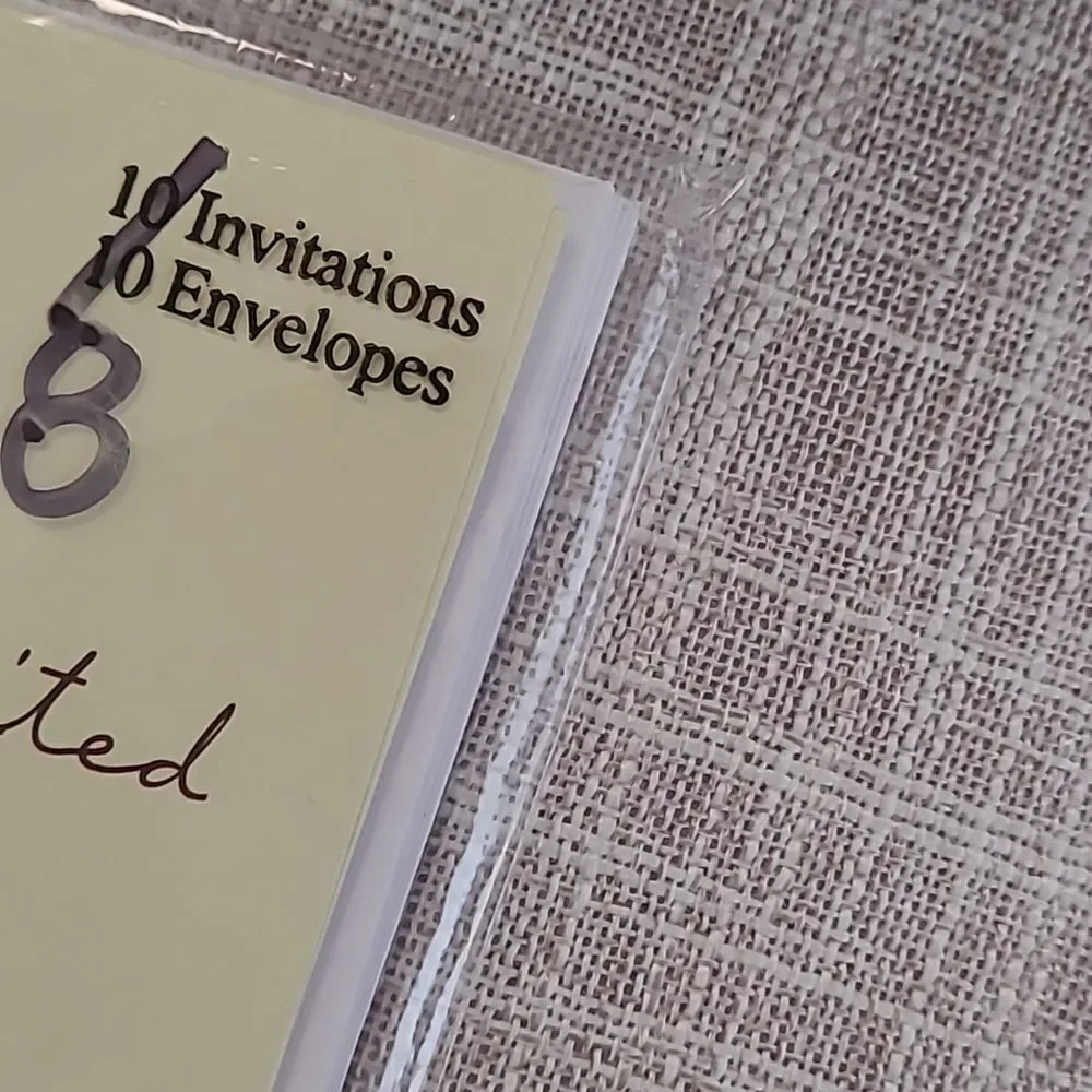 Invitation cards quantity 8 card envelopes party invite mail get together cream